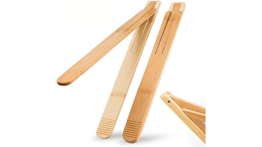 bamboo salad tongs set