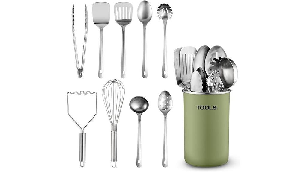 durable stainless steel utensil set