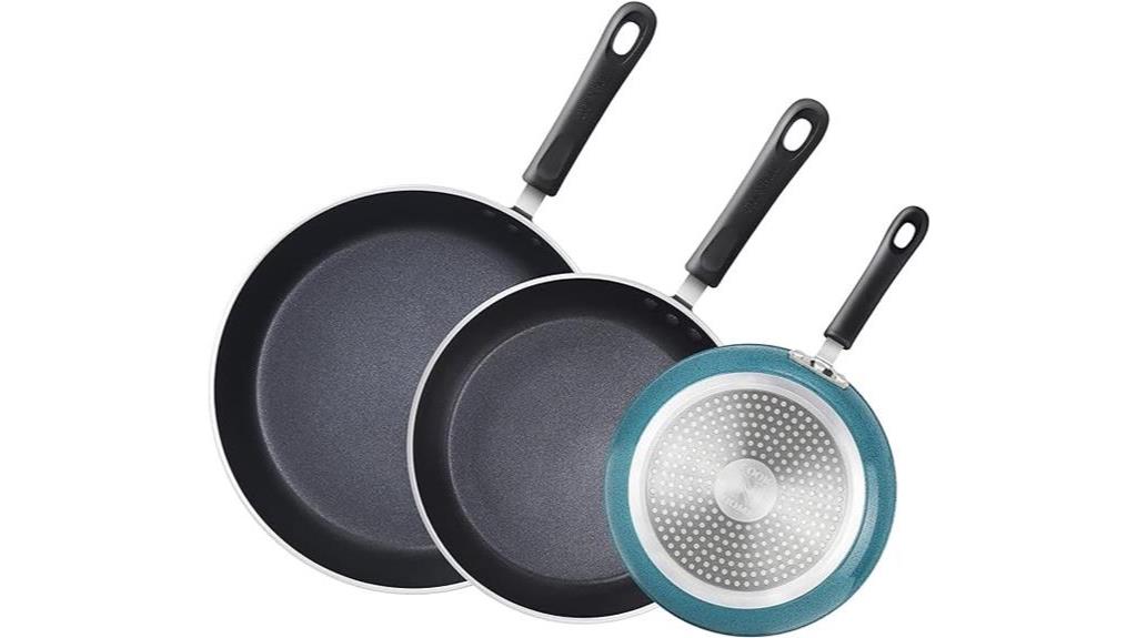 nonstick skillet set turquoise