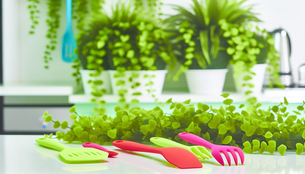 colorful silicone kitchen utensils