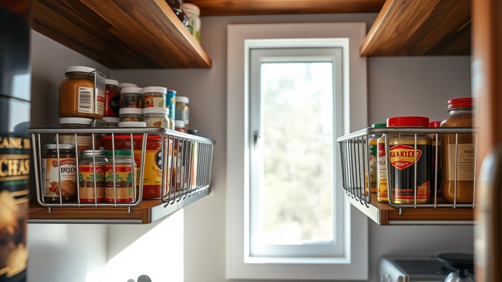 organize space with baskets
