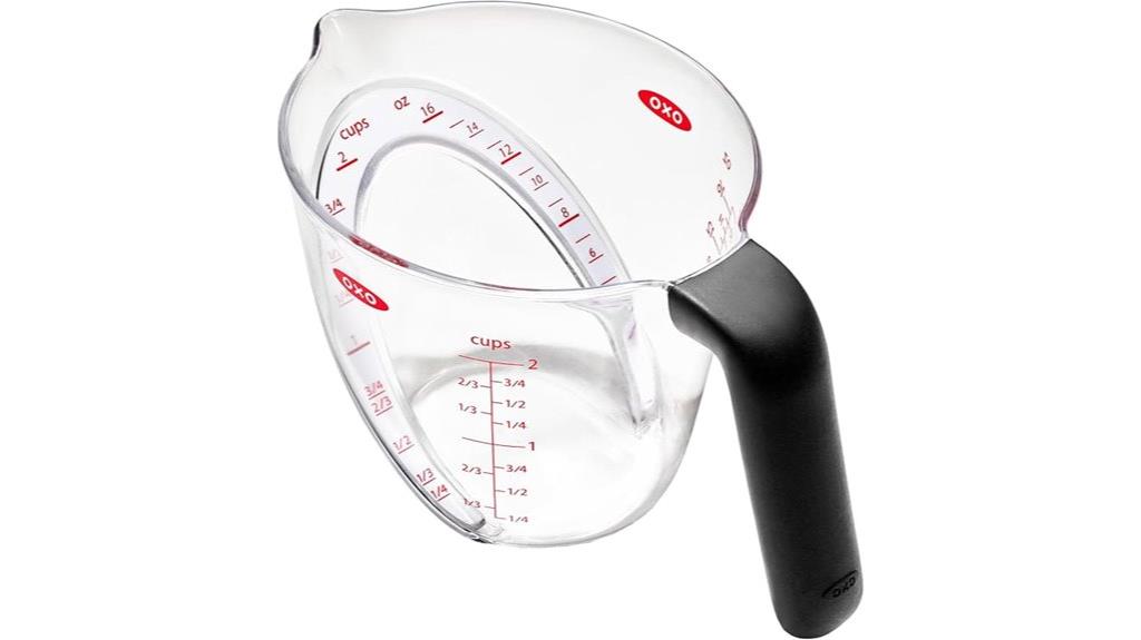angled measuring cup design