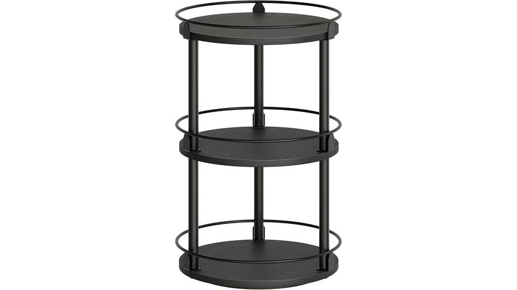 15 Best Spice Racks With Effortless Rotation for Your Kitchen Upgrade 13 black 3 tier lazy susan