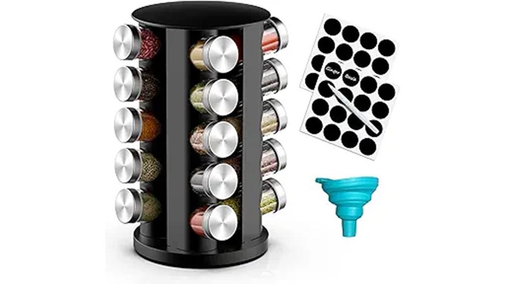 15 Best Spice Racks With Effortless Rotation for Your Kitchen Upgrade 4 black rotating spice organizer