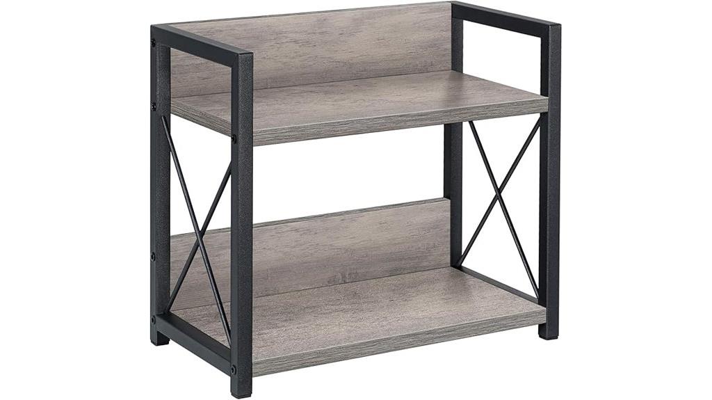 grey two tier spice rack