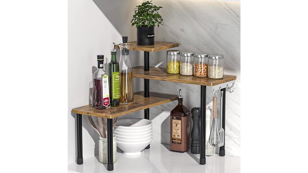 rustic brown corner shelf